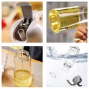 طقم زياته زجاج قطعتين مع 3 قطع برطمانات توابل للمطبخ