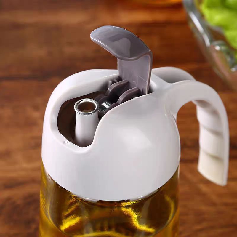 طقم زياته زجاج قطعتين مع 3 قطع برطمانات توابل للمطبخ