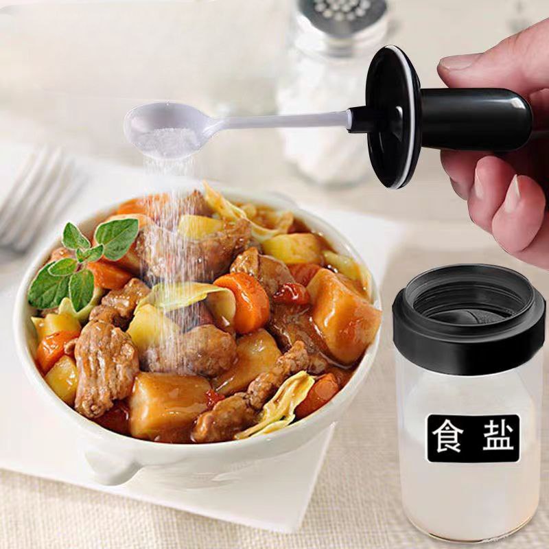 طقم زياته زجاج قطعتين مع 3 قطع برطمانات توابل للمطبخ