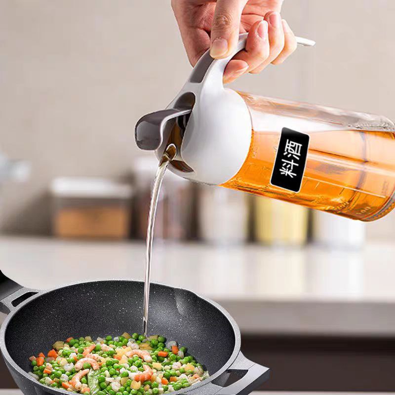 طقم زياته زجاج قطعتين مع 3 قطع برطمانات توابل للمطبخ