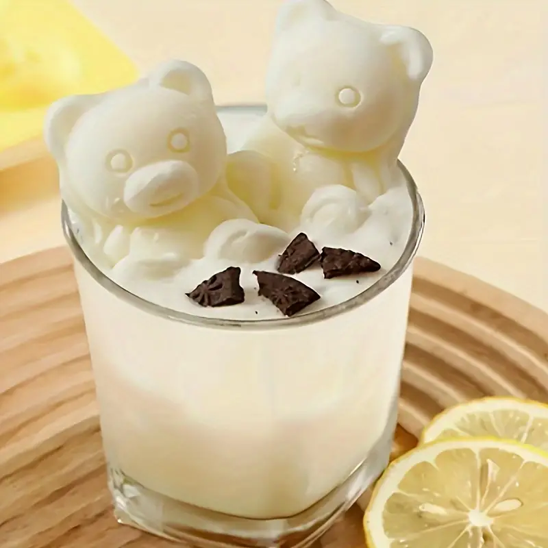 قالب ثلج ثري دي شكل دبدوب من السيليكون 4 خانات