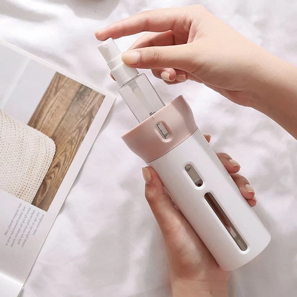 ديسبنسر الصابون والشامبو واللوشن الرباعي للسفر والرحلات