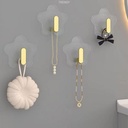 طقم هوك شماعة جولد 4 قطع لتعليق الملابس بلزق دبل فيس قوي