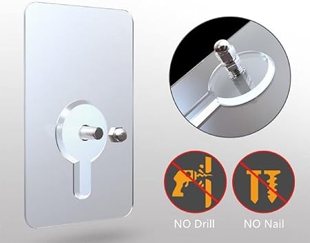 طقم 5 قطع هوك شفاف ذاتي اللصق بديل للمسامير لتعليق أدوات الحمام والمطبخ