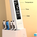 كشاف مكتب تاتش ب 3 اضاءات مختلفة مزود بشاشة رقمية مع مقلمة قابل للشحن