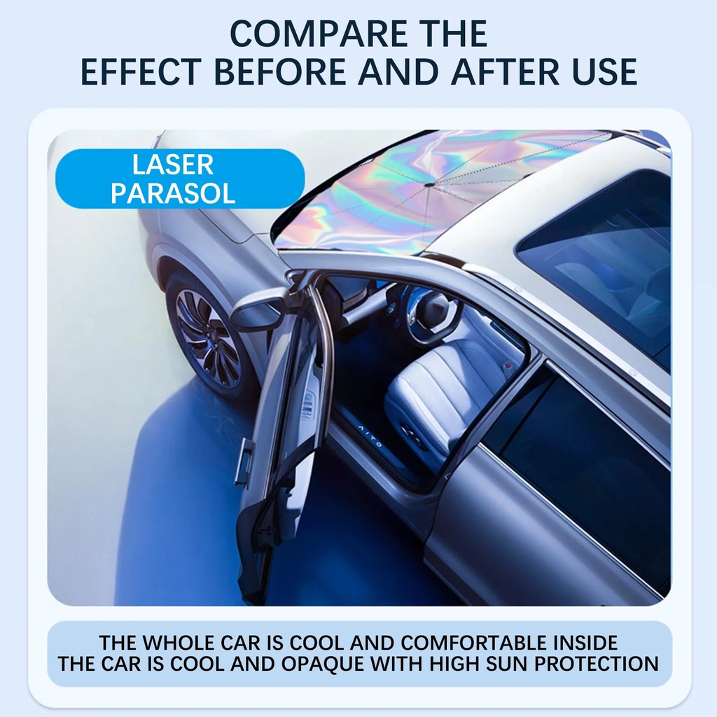 شماسة سيارة ليزر عاكسة للشمس من الاشعة الفوق البنفسجية قابل للطي