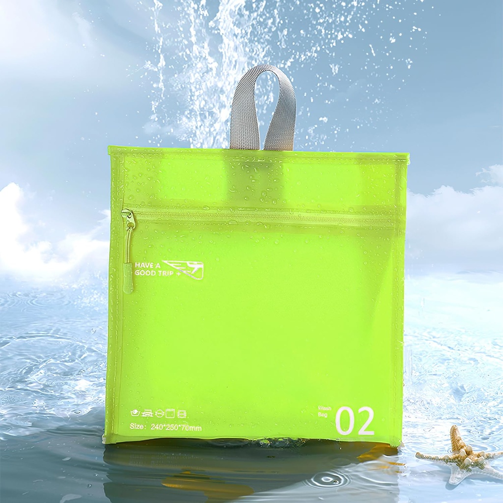 شنطة ووتر بروف محمولة بسعة كبيرة لحمل ادوات المكياج ومستلزمات البحر