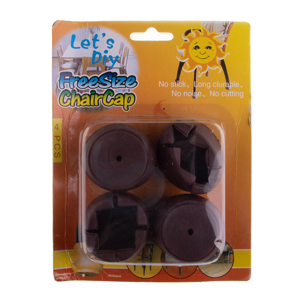 مانع انزلاق رجل الكرسي وخدش الباركيه 4 قطع من المطاط