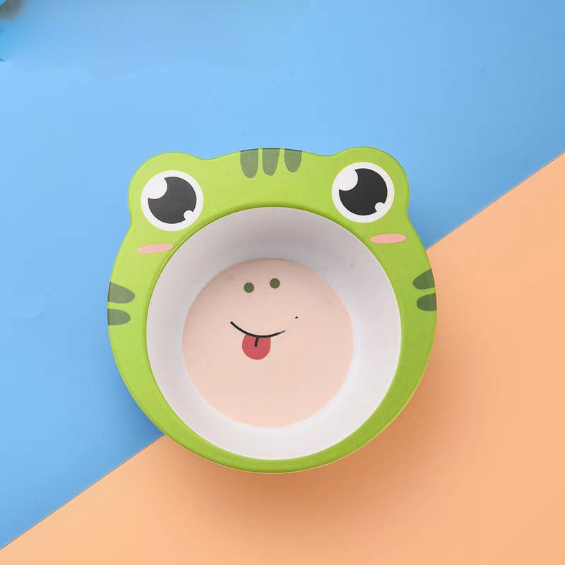 طقم طعام للاطفال 5 قطع شكل ضفدع