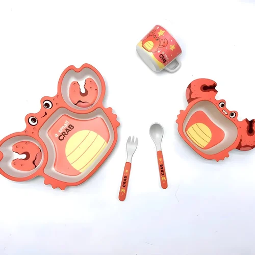 طقم طعام للاطفال 5 قطع شكل كابوريا