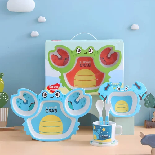 طقم طعام للاطفال 5 قطع شكل كابوريا