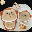 طقم طعام للاطفال 5 قطع شكل قرد لطيف