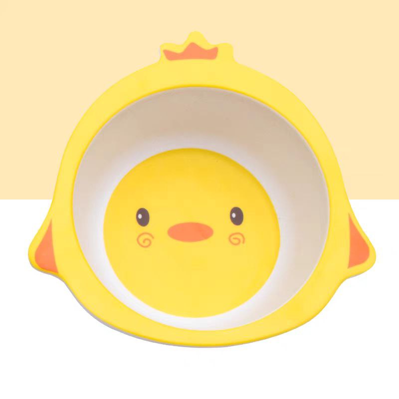 طقم طعام للاطفال شكل بطة لطيفة 5 قطع