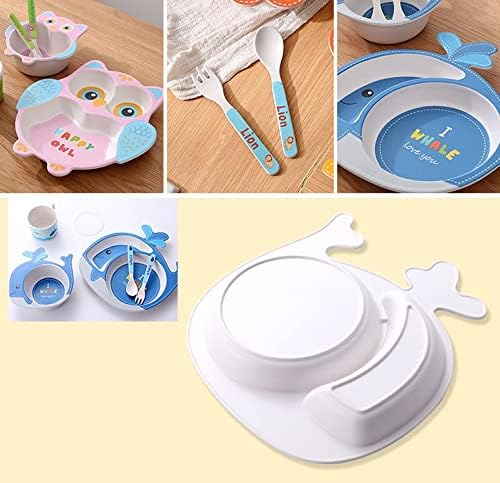 طقم طعام للاطفال 5 قطع شكل حوت كيوت