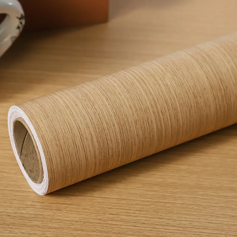 رول استيكر لاصق شكل خشبي باللون البيج لتجديد ديكور المطبخ