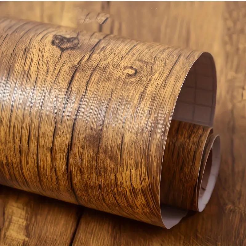 رول استيكر لاصق شكل خشبي باللون البني  لتجديد ديكور الحوائط والاثاث