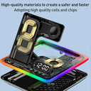 شاحن لاسلكي 5*1مزود بساعة ومنبه بقوة 25 واط