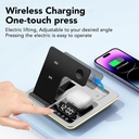 شاحن لاسلكي 5*1مزود بساعة ومنبه بقوة 25 واط