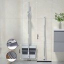 طقم تنظيف 3 في 1 مقشة وجاروف ومساحة بيد معدن دوارة قابة للطي