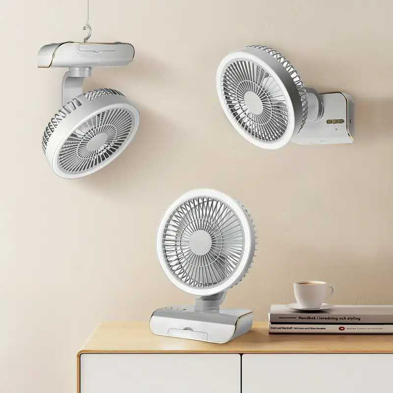 مروحة مكتب ميني برأس متحركة و 5 سرعات مع ليد قوي