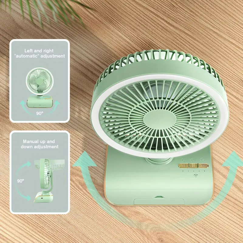 مروحة مكتب ميني برأس متحركة و 5 سرعات مع ليد قوي