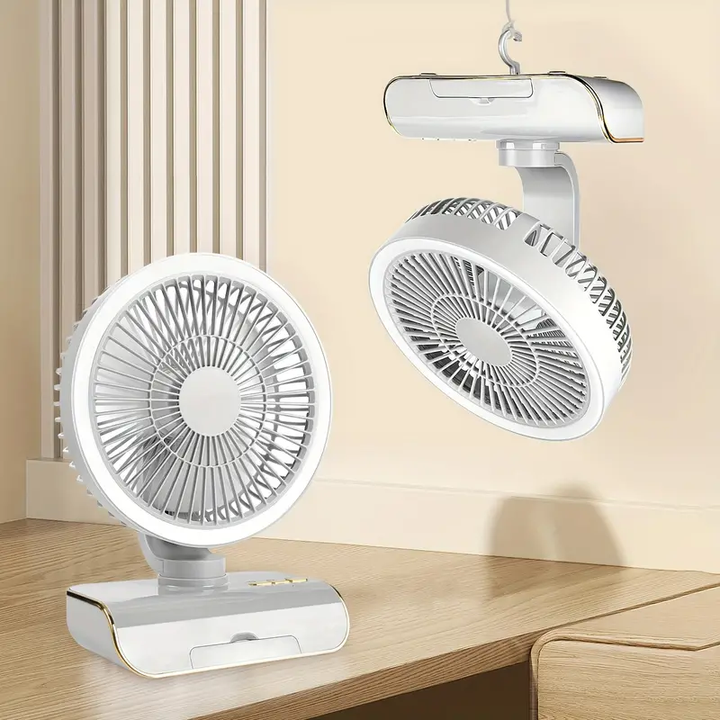 مروحة مكتب ميني برأس متحركة و 5 سرعات مع ليد قوي