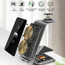 شاحن وايرليس شامل للموبايل والايربودز والساعة الذكية 15 واط