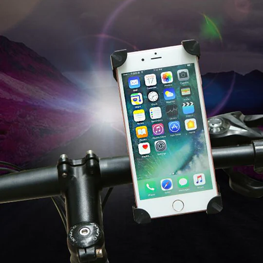 حامل موبايل للدراجات النارية والعجل قابل للتعديل مع ماسك مضاد للاهتزاز