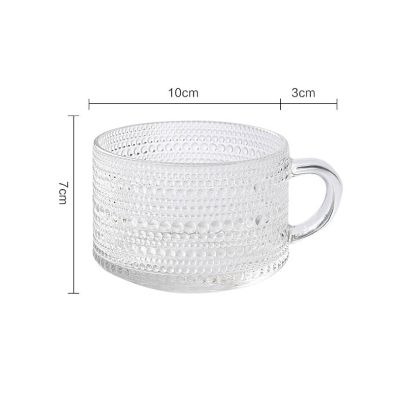 مج زجاج كريستال منقوش 400 ملي لتقديم الزبادي و الكورن فليكس