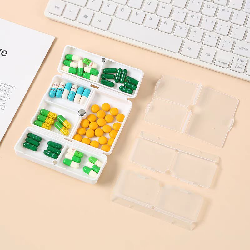 منظم يومي للأدوية و الفيتامينات مقسم 7 خانات بغطاء محكم الغلق