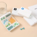 منظم يومي للأدوية و الفيتامينات مقسم 7 خانات بغطاء محكم الغلق