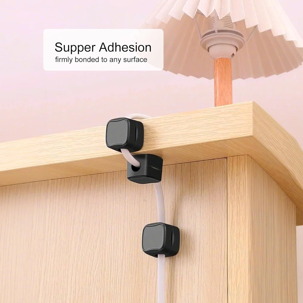 مشبك مغناطيسي لاصق لتنظيم الاسلاك والكابلات 6 قطع