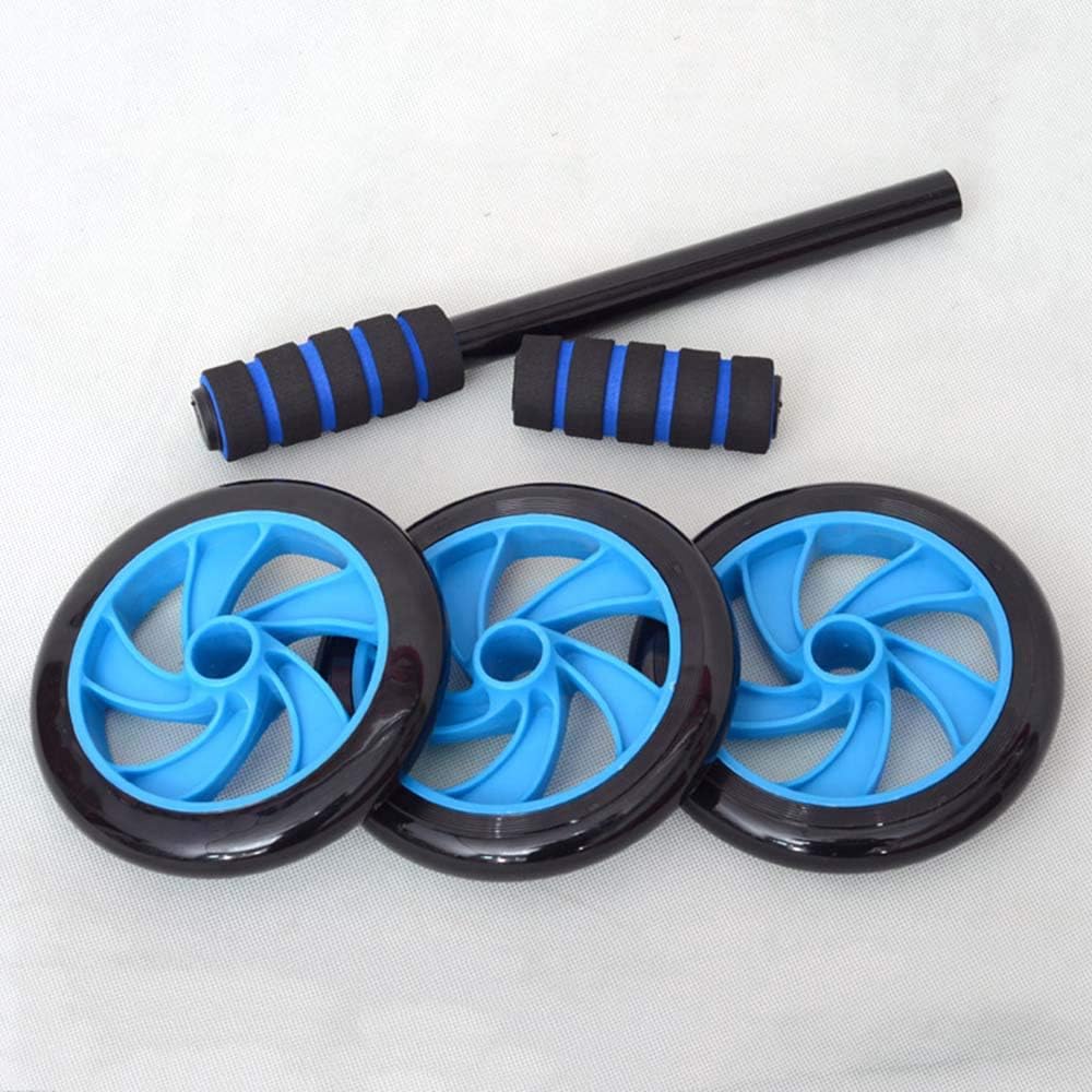 اداة تمرين وشد وتنحيف عضلات البطن مزودة ب 3 عجلات مع سجادة لحماية الركبة