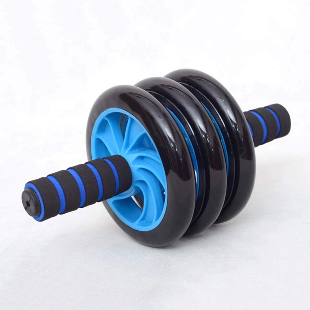 اداة تمرين وشد وتنحيف عضلات البطن مزودة ب 3 عجلات مع سجادة لحماية الركبة