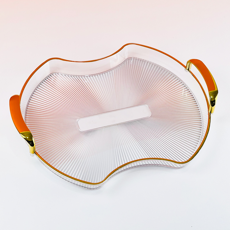 صينية  اكليريك لحمل وتقديم المشروبات للضيوف بشكل شيك بمقبض يد باللون الجولد