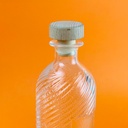 زجاجة للخل والزيت 400 مللي بغطاء خشبي محكم الغلق