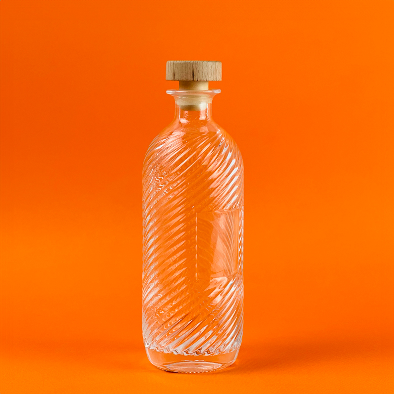 زجاجة للخل والزيت 400 مللي بغطاء خشبي محكم الغلق