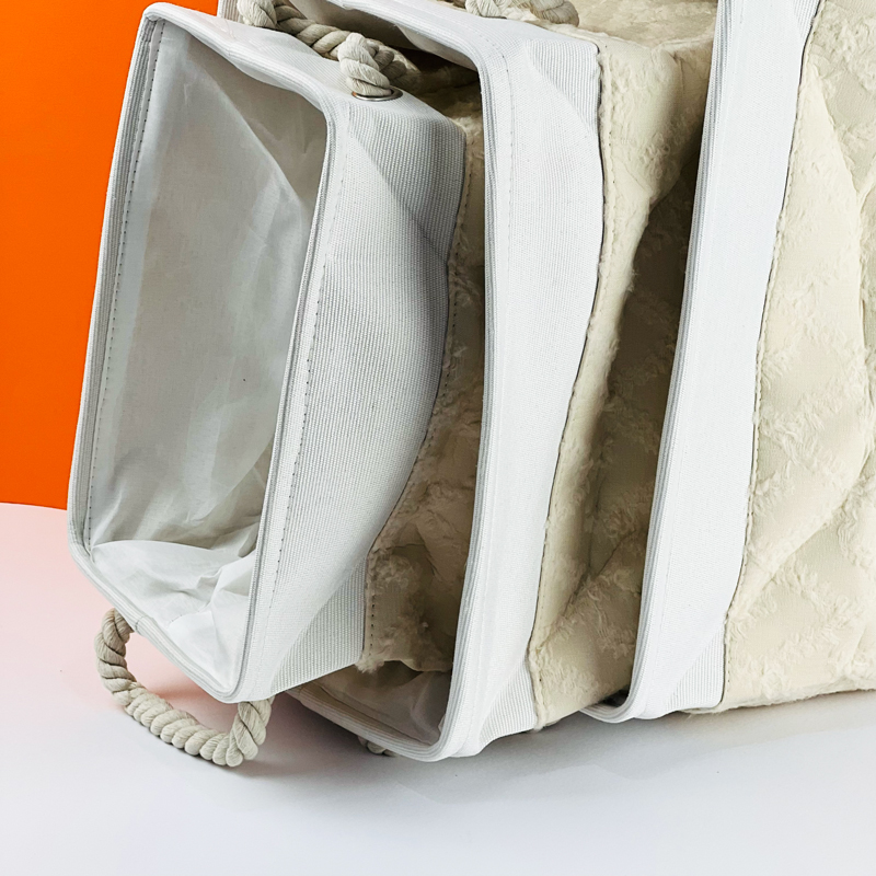 طقم باسكت كتان 3 قطع بمقاسات مختلفة لتنظيم الملابس والفوط بيد