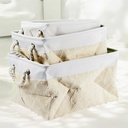 طقم باسكت كتان 3 قطع بمقاسات مختلفة لتنظيم الملابس والفوط بيد