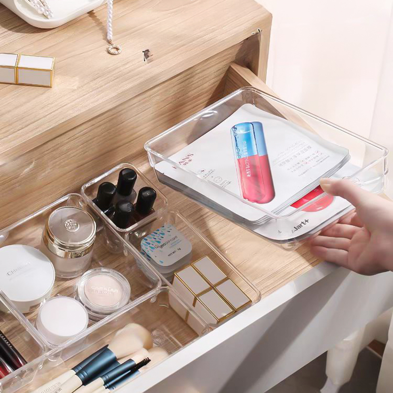 مجموعة منظمات ادراج اكليريك شفافة 9 قطع بمقاسات مختلفة