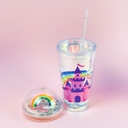 مج اكليريك 400 مللي بشاليموه مناسب للمشروبات المثلجة مزين باشكال كرتونية