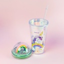 مج اكليريك 400 مللي بشاليموه مناسب للمشروبات المثلجة مزين باشكال كرتونية