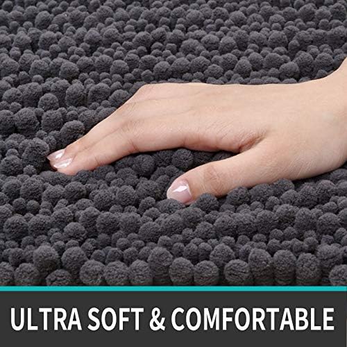 دواسة حمام مقاس 43 * 60 سم من القطيفة الناعمة مانعة للانزلاق باللون الرمادي