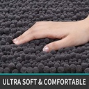 دواسة حمام مقاس 43 * 60 سم من القطيفة الناعمة مانعة للانزلاق باللون الرمادي