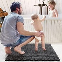 دواسة حمام مقاس 43 * 60 سم من القطيفة الناعمة مانعة للانزلاق باللون الرمادي