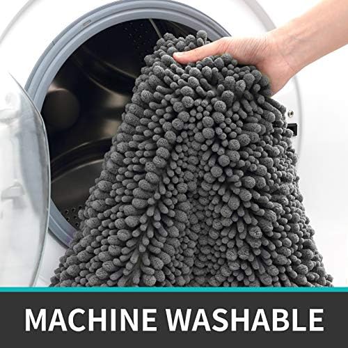 دواسة حمام مقاس 43 * 60 سم من القطيفة الناعمة مانعة للانزلاق باللون الرمادي