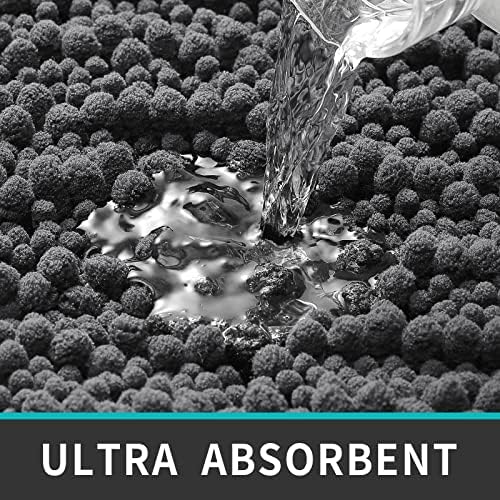 دواسة حمام مقاس 43 * 60 سم من القطيفة الناعمة مانعة للانزلاق باللون الرمادي