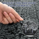 دواسة حمام مقاس 43 * 60 سم من القطيفة الناعمة مانعة للانزلاق باللون الرمادي