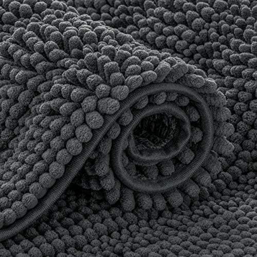 دواسة حمام مقاس 43 * 60 سم من القطيفة الناعمة مانعة للانزلاق باللون الرمادي