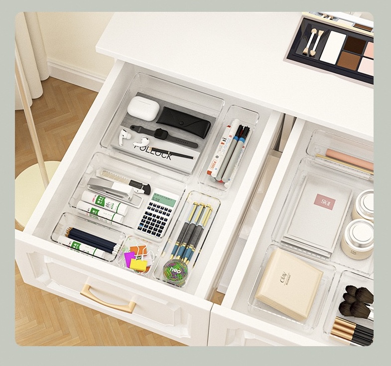 مجموعة منظمات ادراج اكليريك شفافة 9 قطع بمقاسات مختلفة